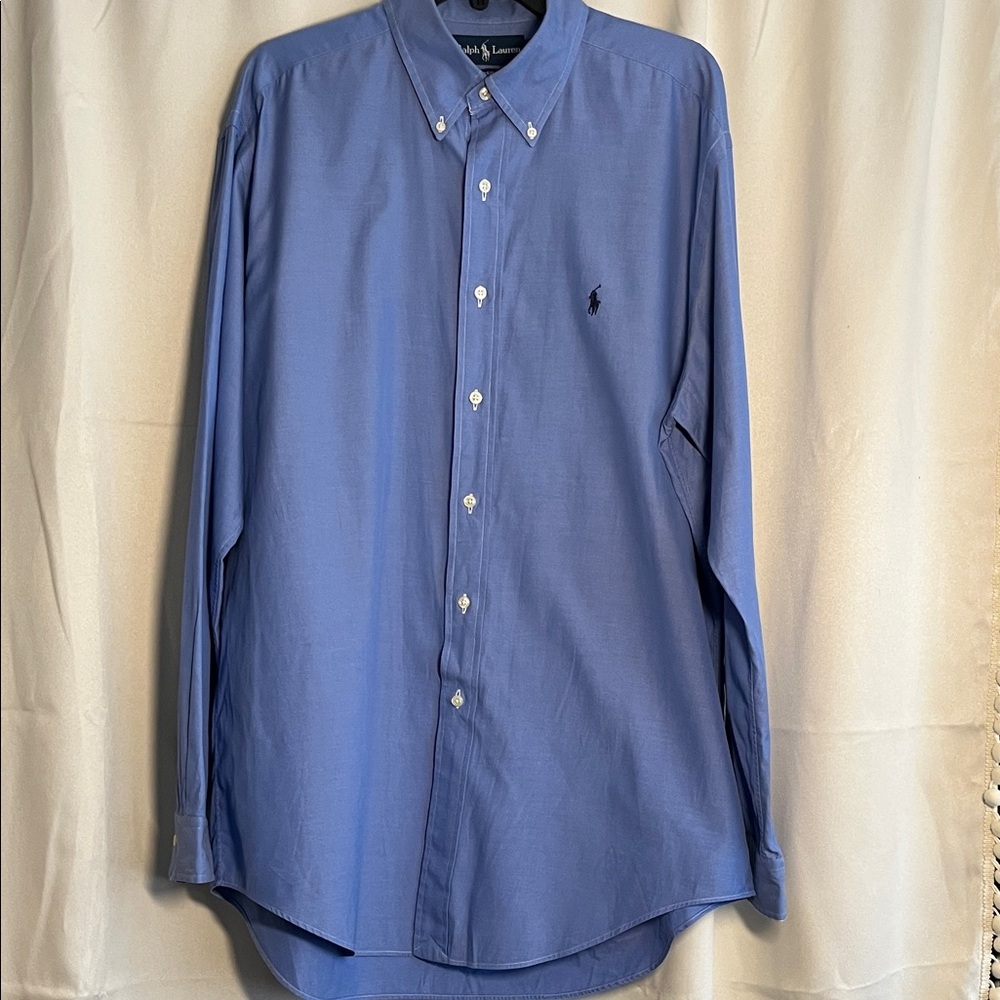Ralph Lauren Men’s Blue Button Down Classic Fit Shirt 16‎ 34/35